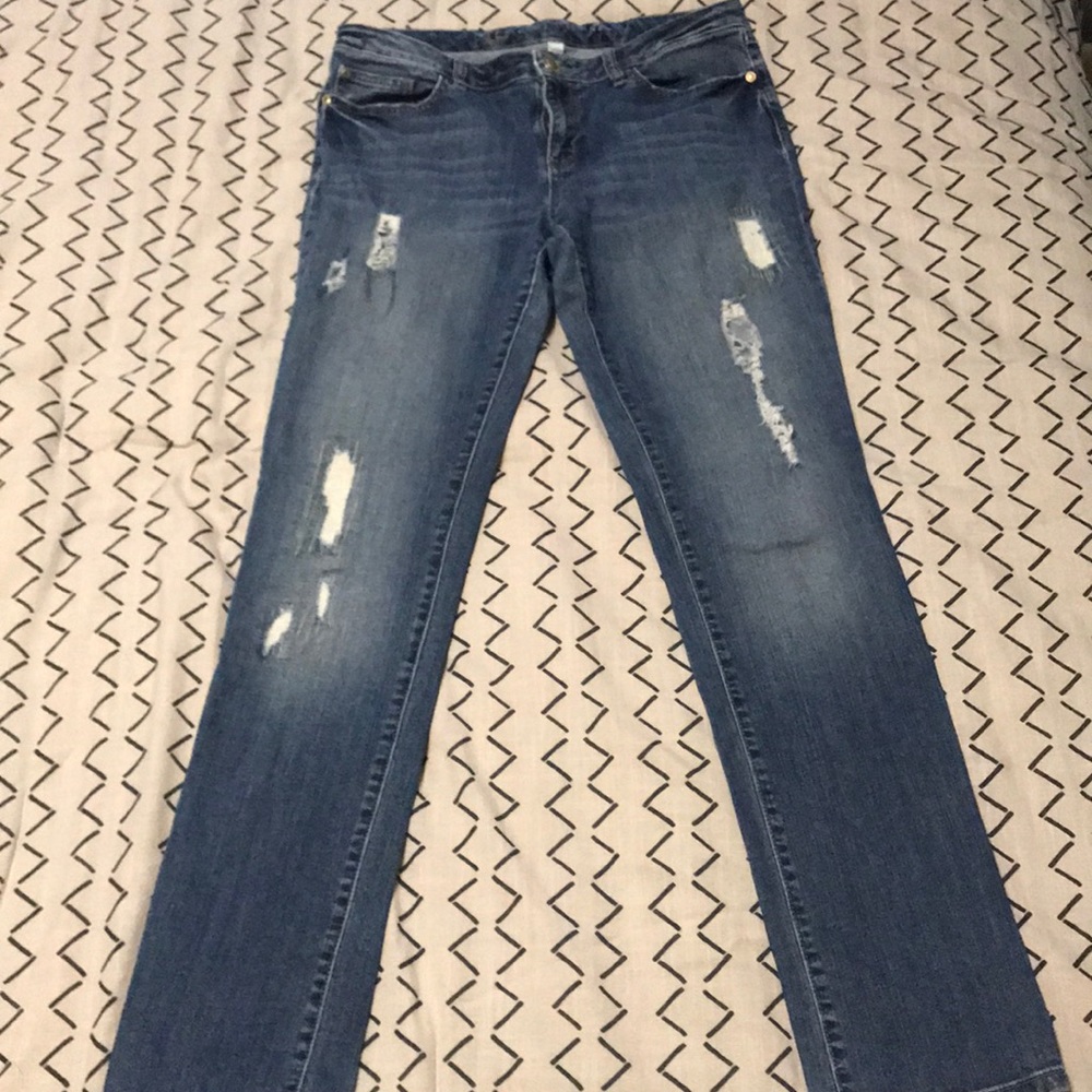 Lauren Conrad distressed skinny jeans